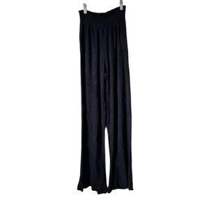 Vici Womens Black Chatoyant Flare Floral Embroidered Pants Medium